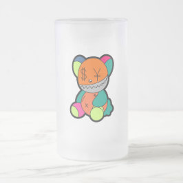 Colorful bear frostat ölglas