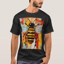 Colorful Bee Art Print Honeybee Wall