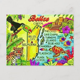 Colorful Belize Postcard Vykort