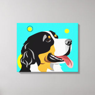 Colorful Bernese Mountain Hund Canvastryck