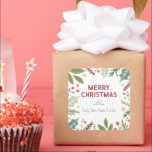 Colorful Berry Foliage God jul Family Gift Fyrkantigt Klistermärke<br><div class="desc">Färgfull Berry Foliage God jul Family Gift Square Sticker</div>