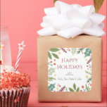 Colorful Berry Foliage Hoppy Helgdagars Family Gif Fyrkantigt Klistermärke<br><div class="desc">Färgfull Berry Foliage Glad helg Family Gift Square Sticker</div>