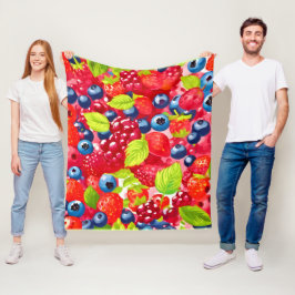 Colorful Berry Mönster Fleecefilt