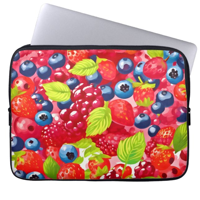 Colorful Berry Mönster Laptop Fodral (Framsidan)