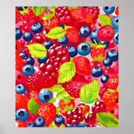 Colorful Berry Mönster Poster
