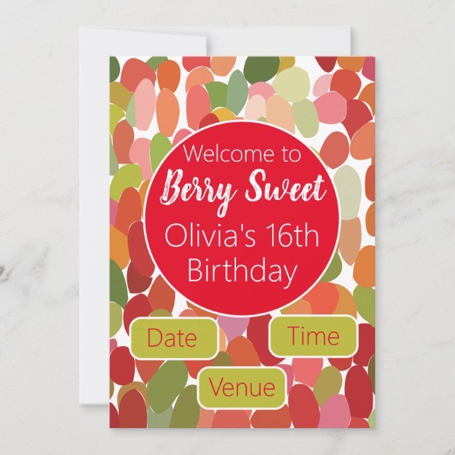Colorful Berry Sweet Birthday Inbjudningar (Framsida)