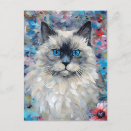 Colorful Birman Cat Vykort