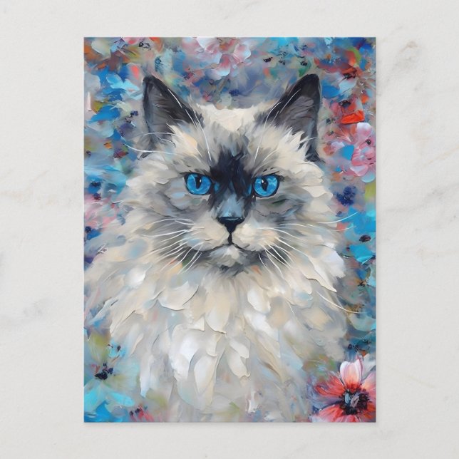 Colorful Birman Cat Vykort (Framsida)