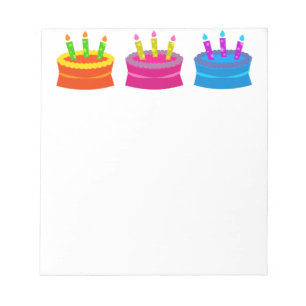 Colorful Birthday Cake Anteckningsblock