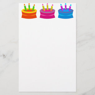Colorful Birthday Cake Brevpapper
