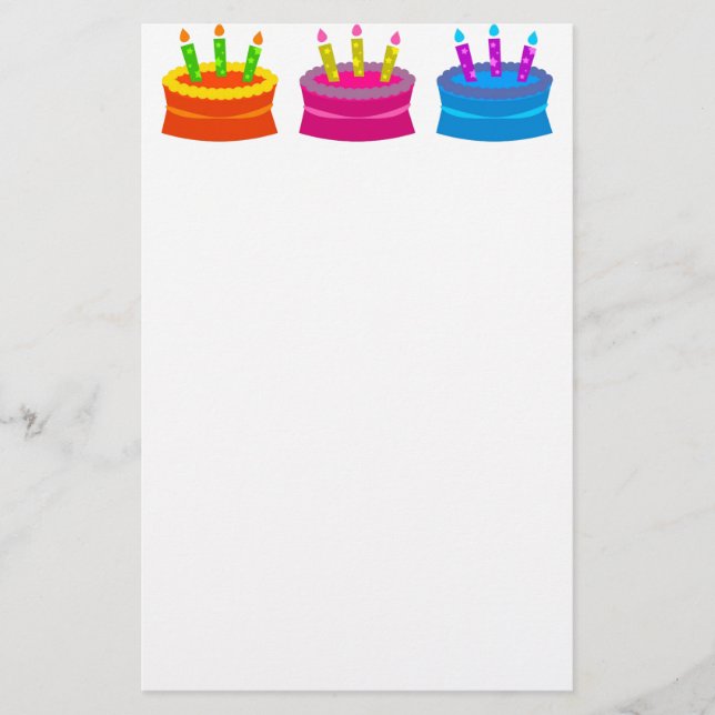 Colorful Birthday Cake Brevpapper (Framsida)