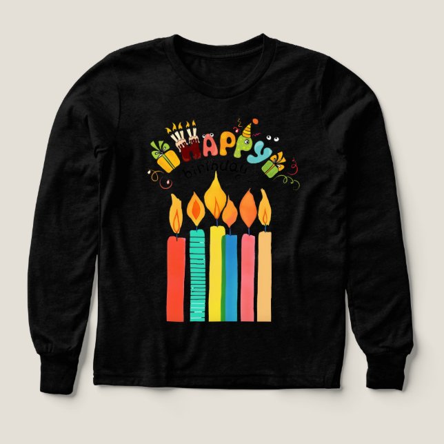 Colorful Birthday Candles Illustration T Shirt (Design framsida)