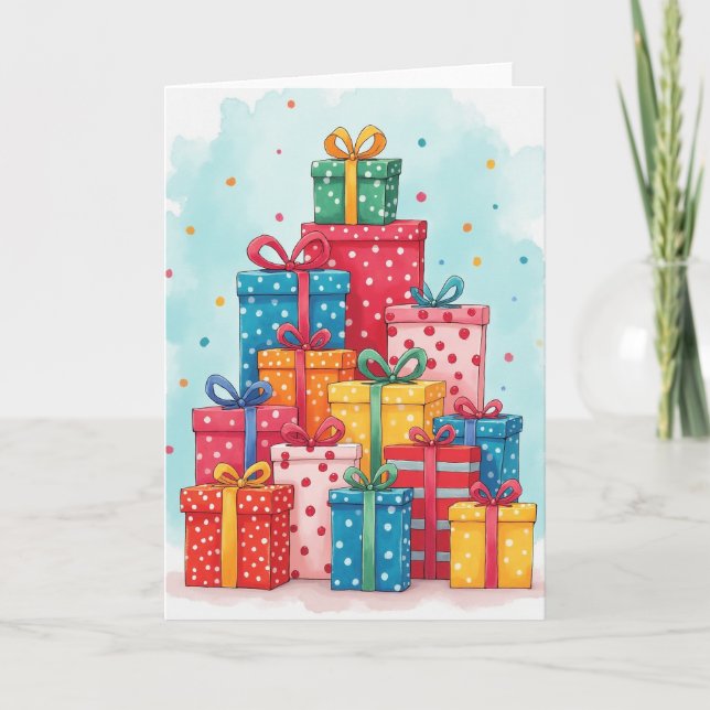 Colorful Birthday Gifts Card Kort (Framsida)