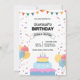 Colorful Birthday Party Invitation Inbjudningar