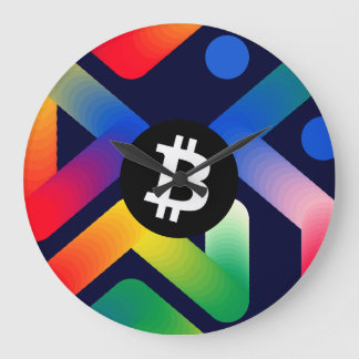 Colorful Bitcoin (Black) Stor Klocka