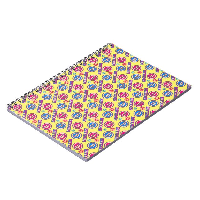 Colorful Bitcoin Mönster Anteckningsbok (Vänstra Sidan)