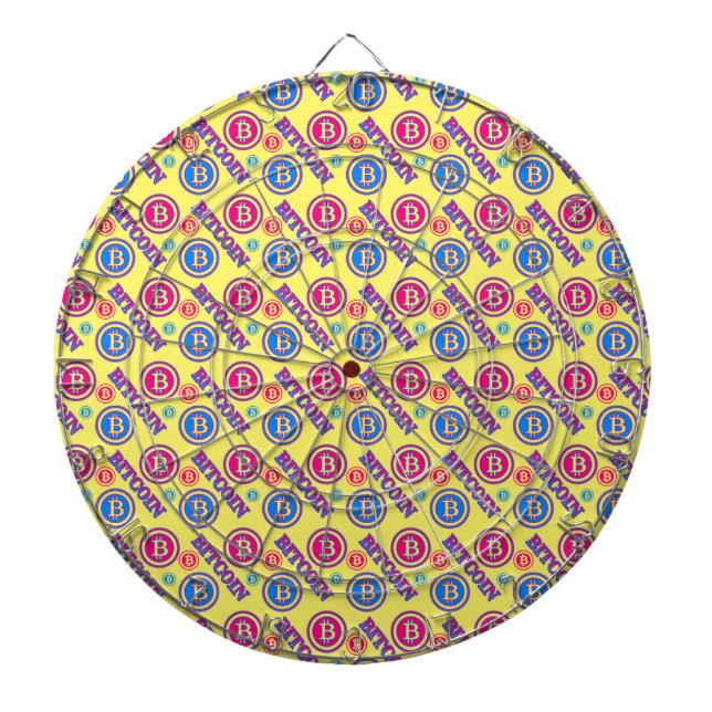 Colorful Bitcoin Mönster Darttavla (Framsidan)