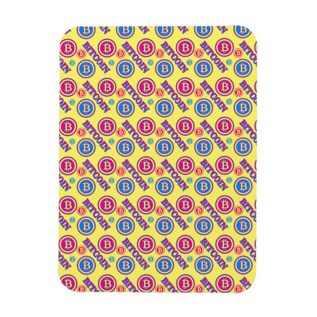 Colorful Bitcoin Mönster Magnet (Vertikal)