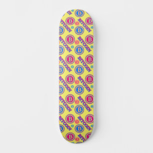 Colorful Bitcoin Mönster Mini Skateboard Bräda 18,5 Cm
