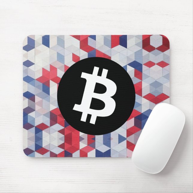 Colorful Bitcoin Mönster Musmatta (Med mus)