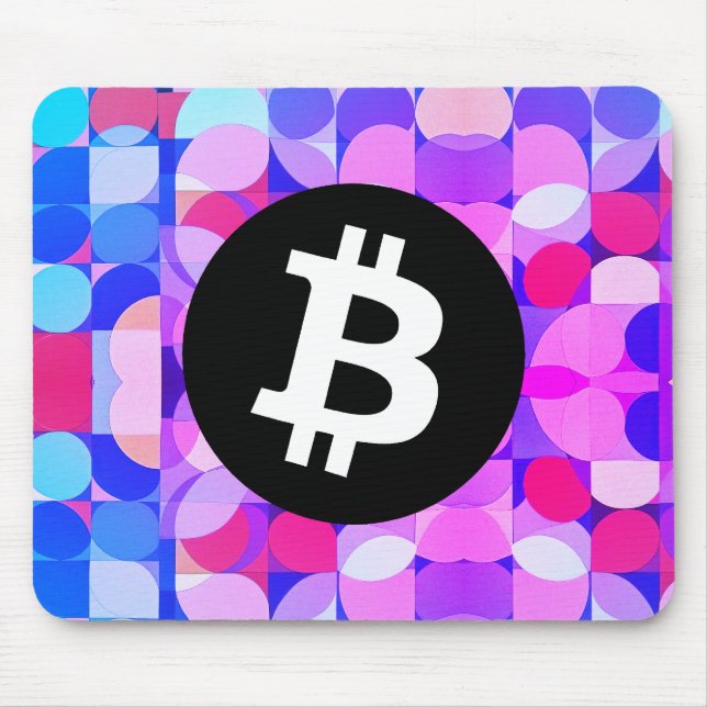 Colorful Bitcoin Mönster Musmatta (Framsidan)