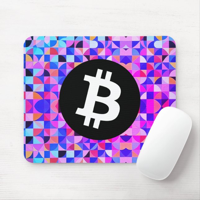 Colorful Bitcoin Mönster Musmatta (Med mus)