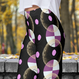 Colorful Black Nucleus Mönster Leggings