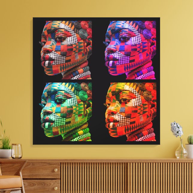 Colorful Black Women Stretched Canvas Print (Insitu (Vardagsrum))