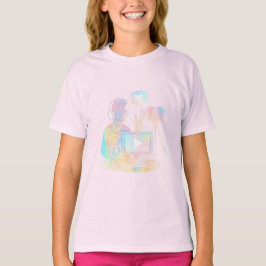 Colorful Blogging Kids Design – Microphone, Camera T Shirt
