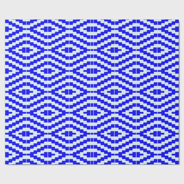 Colorful blue and white Kente pattern Presentpapper (Seam)
