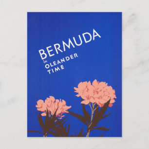 Colorful Blue Bermuda in Oleander Time Travel Vykort