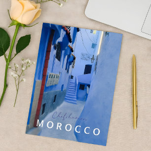 Colorful Blue Chefchaouen Marocko Medina Vykort