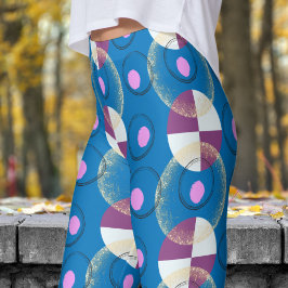 Colorful Blue Nucleus Mönster Leggings