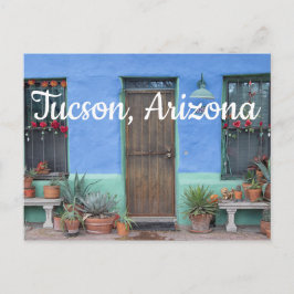 Colorful Blue Southwest home Tucson, Arizona Vykort