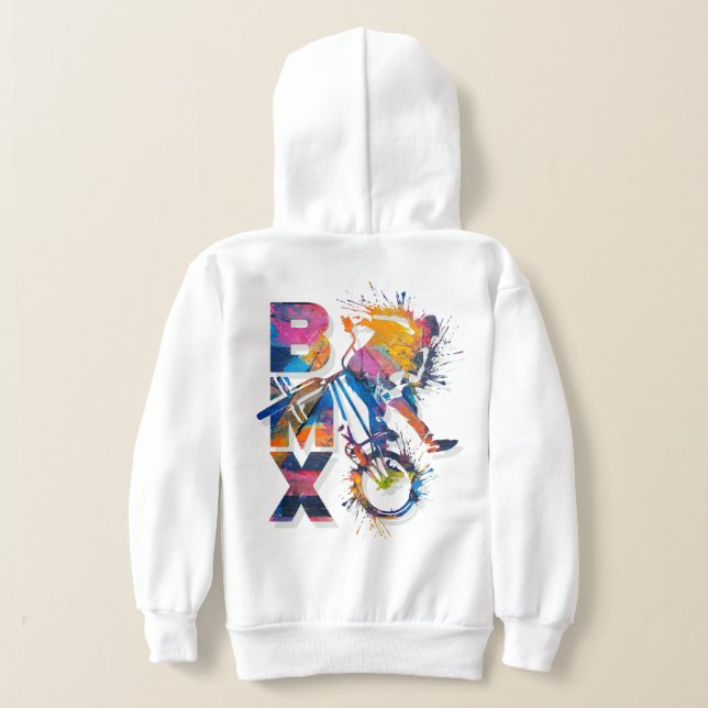 Colorful Bmx Hoodie - Bmx Bike T Shirt (Laydown Baksida)