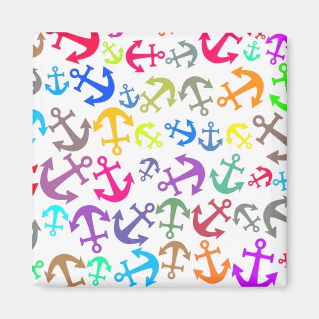 Colorful Boat Anchor Mönster Magnet (Framsidan)