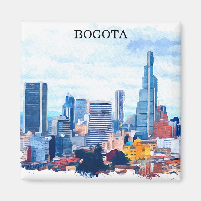 Colorful Bogota Colombia Cityscape Magnet (Framsidan)