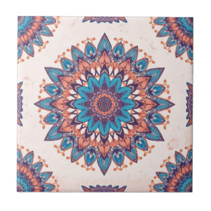 Colorful Bohemian Mandala Mönster Kakelplatta