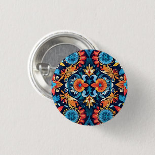 Colorful Boho Blommigt Elegance: Vibrant Mandala Knapp
