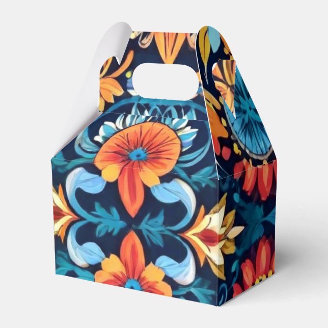 Colorful Boho Blommigt Elegance: Vibrant Mandala Presentaskar (Framsidan Sidan)