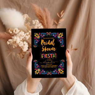 Colorful Boho Blommigt Mexican Fiesta Möhippa Inbjudningar