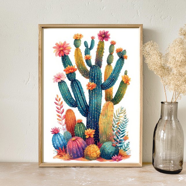 Colorful Boho Desert Cactus Art Poster (Skapare uppladdad)