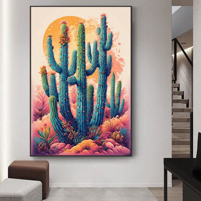 Colorful Boho Desert Cactus Art Poster (Skapare uppladdad)