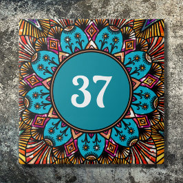 Colorful Boho Finare Decorative House Number Plaqu Kakelplatta