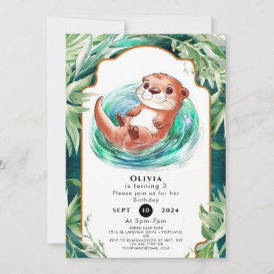 Colorful Boho Otter Birthday Inbjudningar