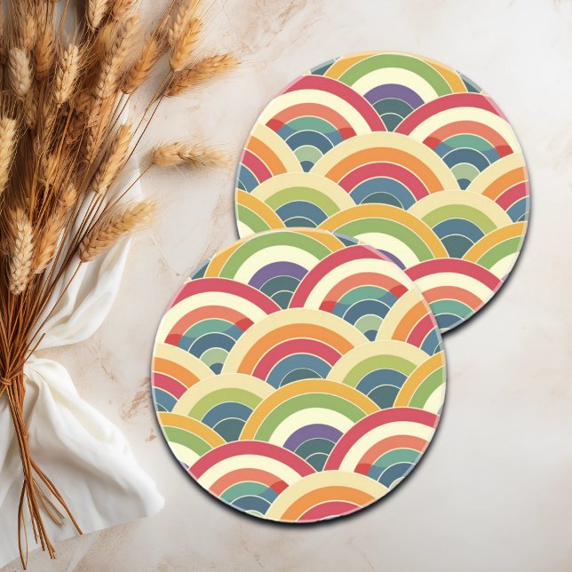Colorful Boho Rainbow Underlägg (Skapare uppladdad)