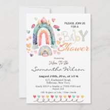 Colorful Boho Rainbows Baby Shower