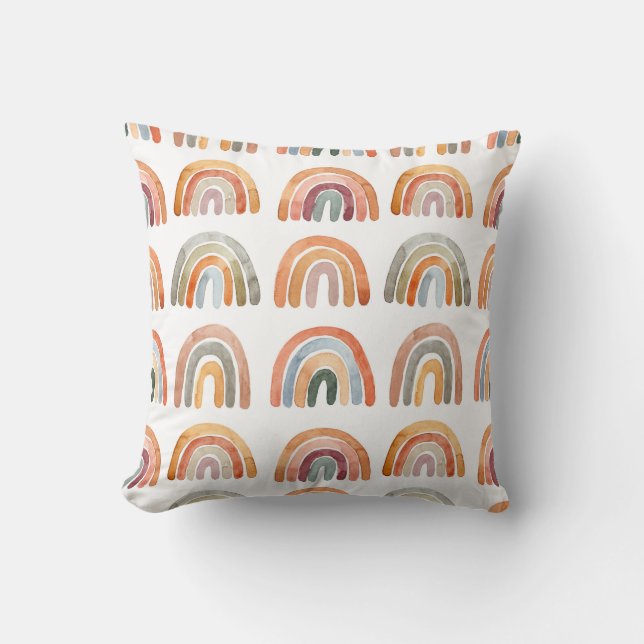 Colorful Boho Rainbows Watercolor Dekorativ kudde (Framsida)