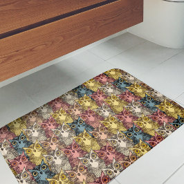 Colorful Boho Woodland Uggla Mönster Badrumsmatta