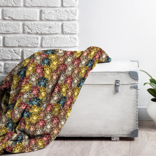 Colorful Boho Woodland Uggla Mönster Fleecefilt
